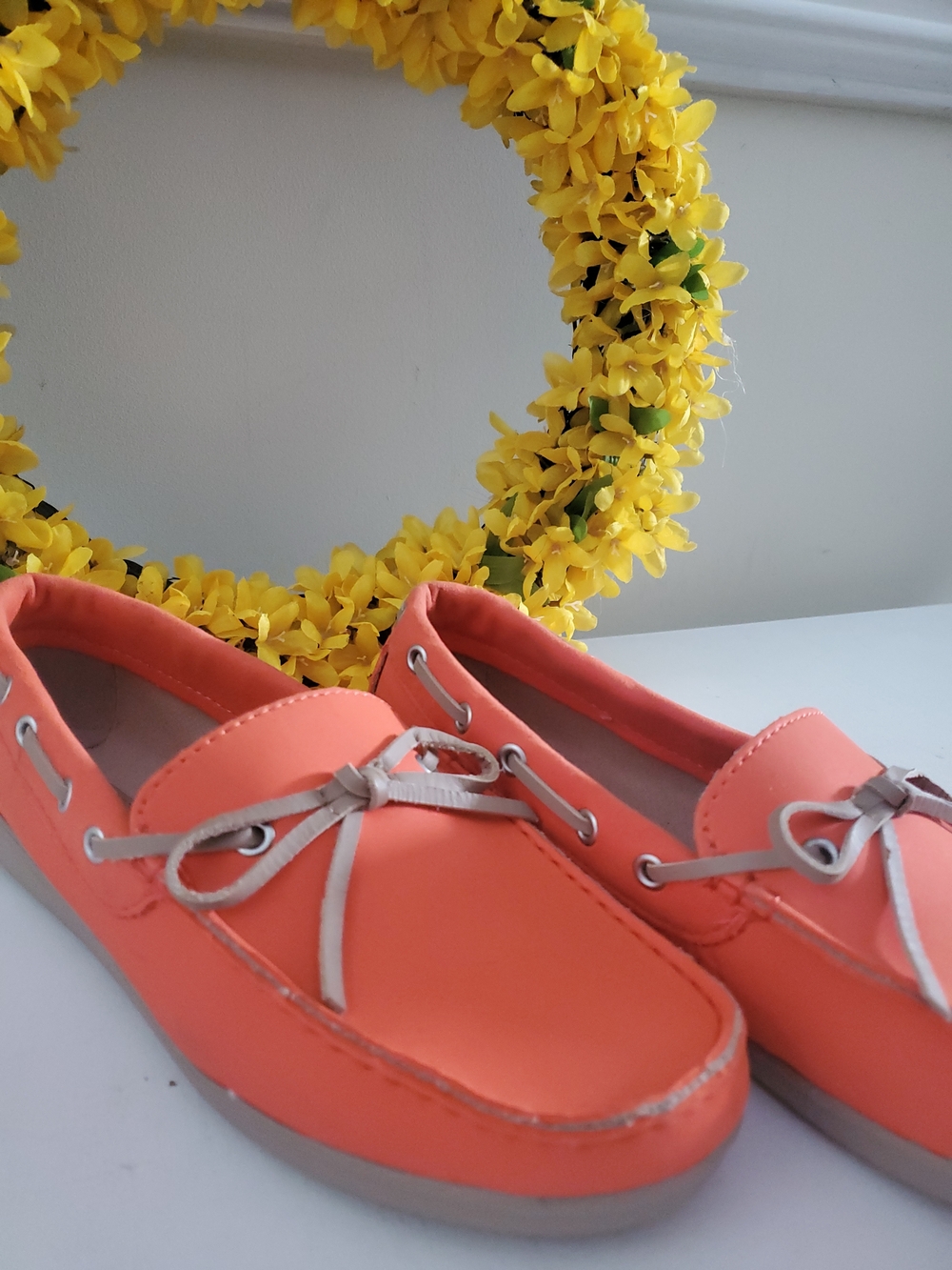 Mothers Day!! CROCS Coral Slip-On Moccasins with Neutral Lace - Women